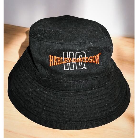 Harley-Davidson Toddler Bucket Hat Black Embroidered HD Logo Biker Kids Cap - Picture 6 of 6